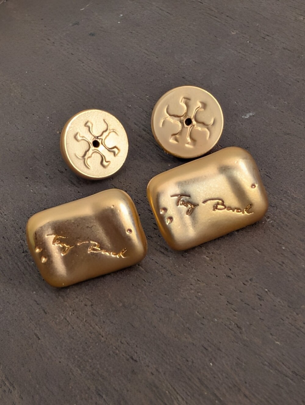 TORY BURCH Gold Signature Bar Stud Earrings